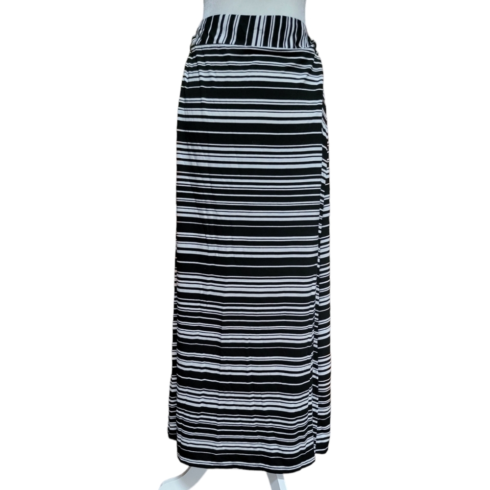 STRIPED STRETCH MAXI SKIRT